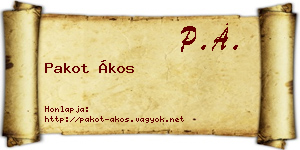 Pakot Ákos névjegykártya